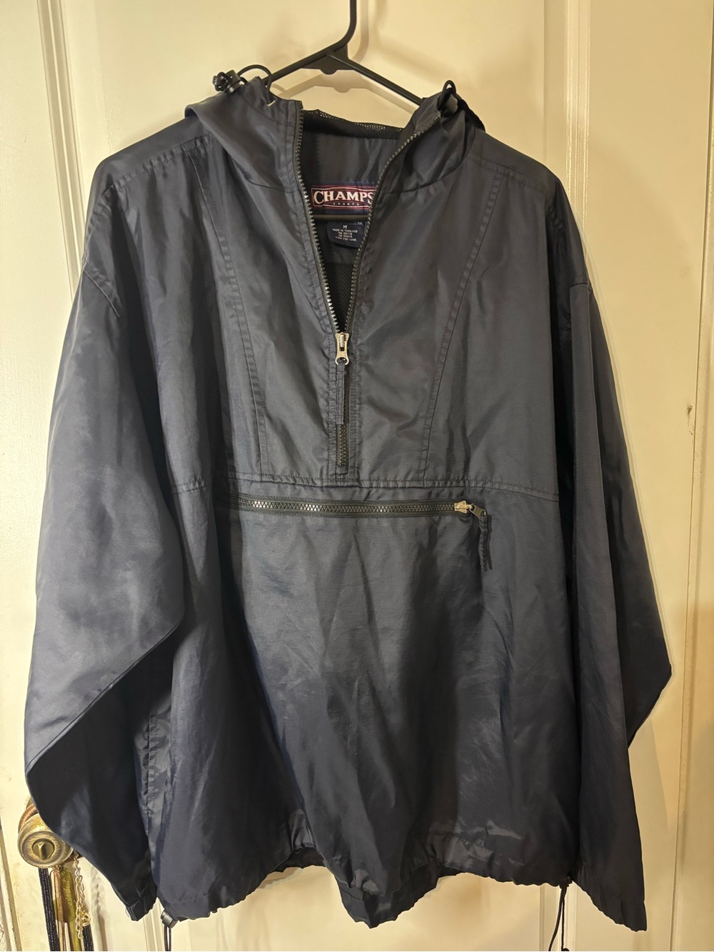 Champs Navy Hooded Pullover Windbreaker